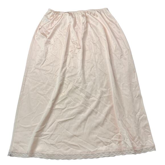 Warner's VTG Perfect Measure Lace Trim Nylon Half Slip Skirt Light Pink Large - Picture 2 of 6